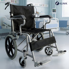 Silla De Ruedas Plegable Con Frenos De 110kg Geriatrica