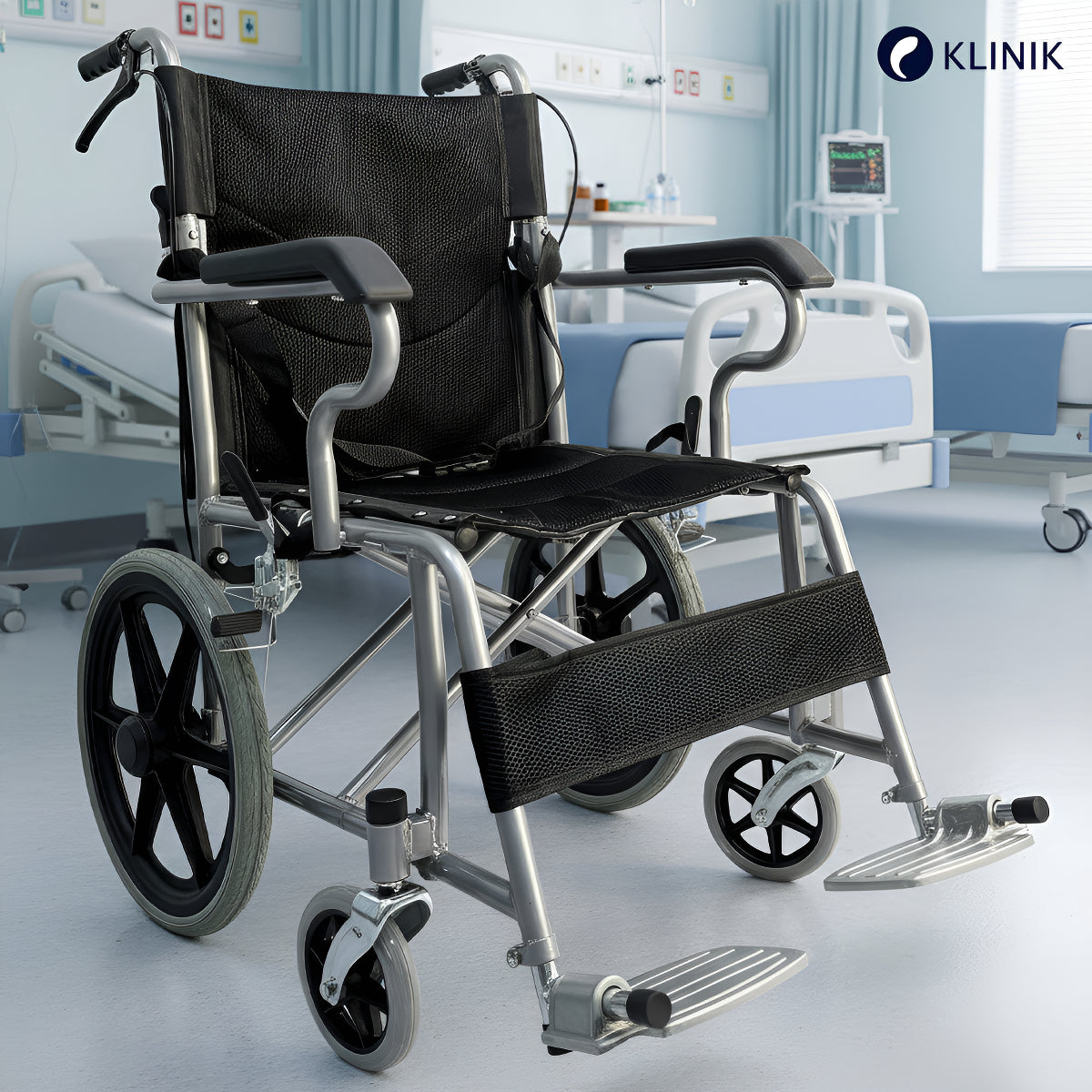 Silla Ruedas Geriatrica Plegable Con Frenos De 110kg