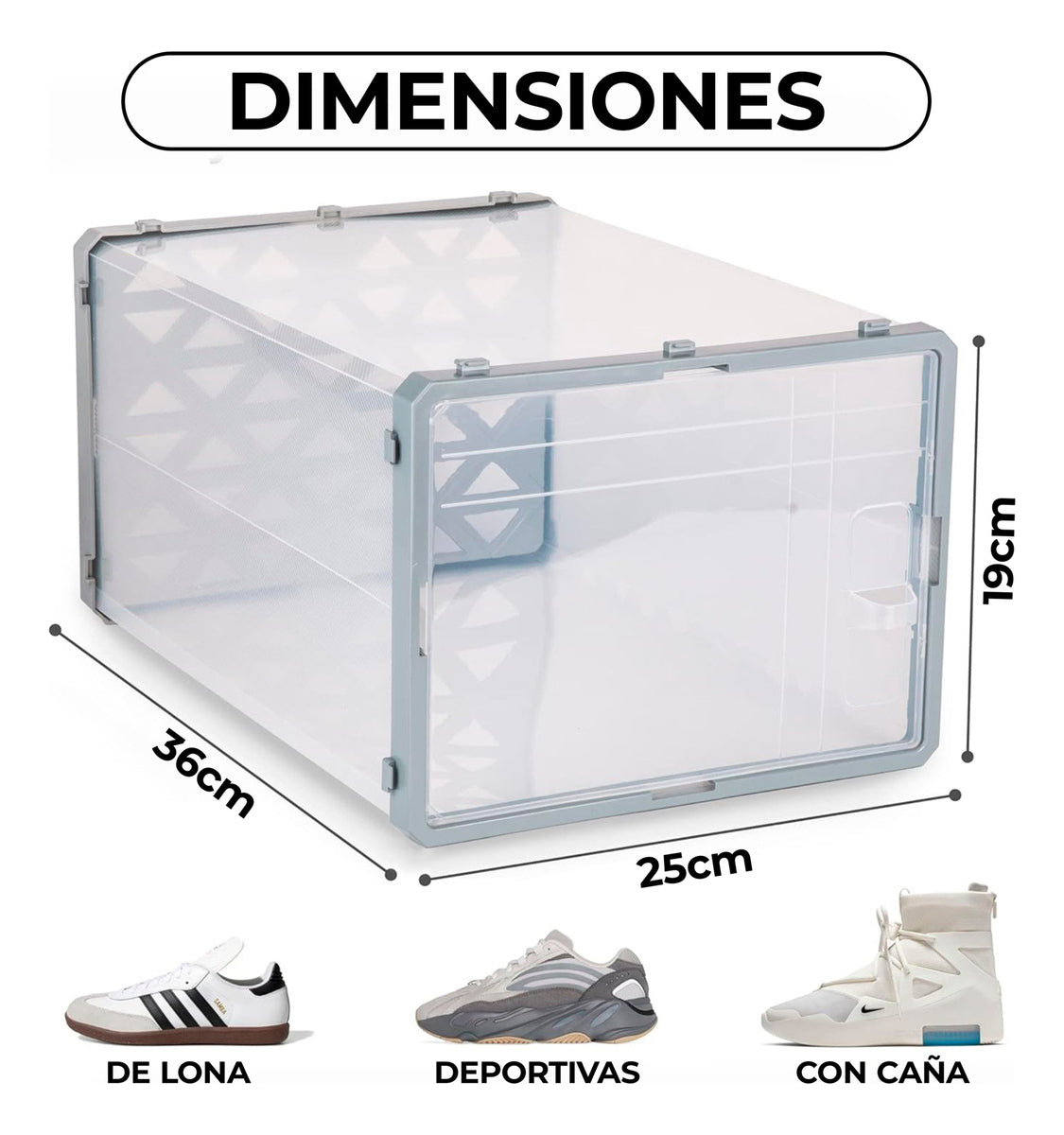 Set 6cajas Organizadoras De Zapatos Apilables Multiuso Beiti
