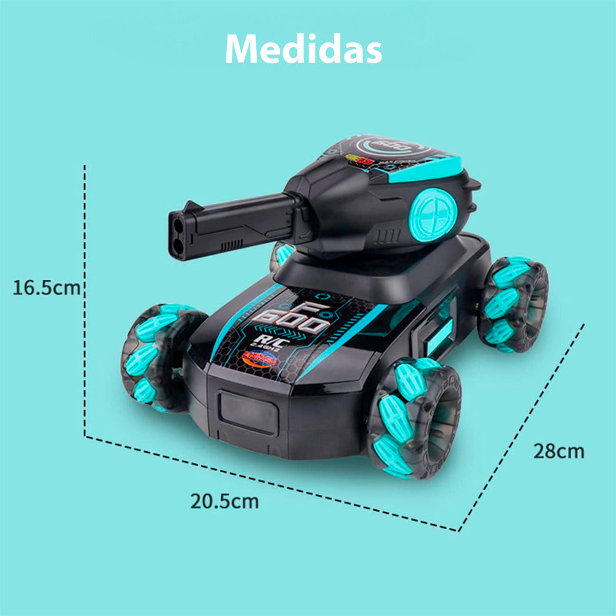 Auto Lanza Hidrogel Tanque Recargable Control Remoto Muñeca