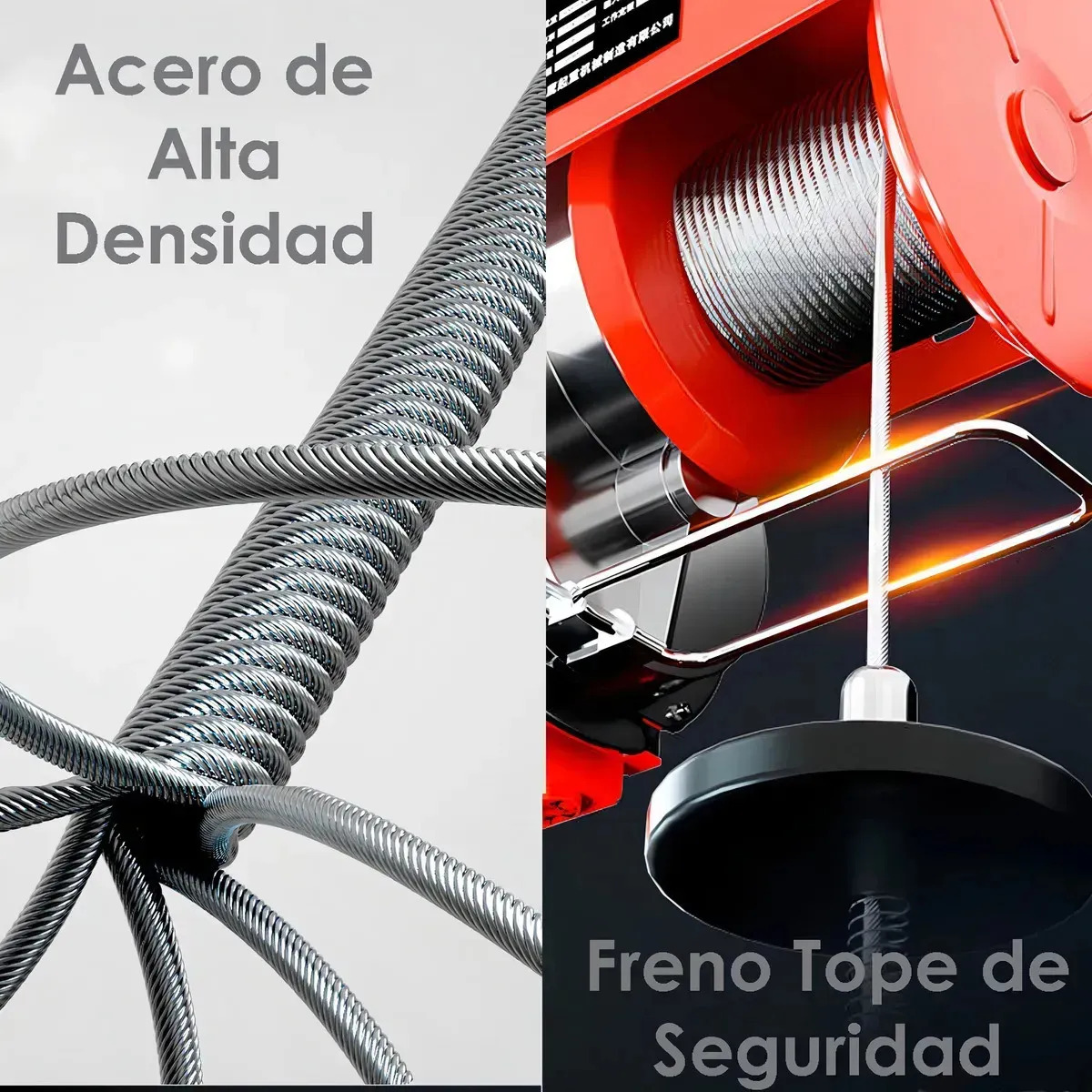 Tecle Electrico De Levante 1200kg De 12 Metros Cable Acero De 1850w Control Remoto