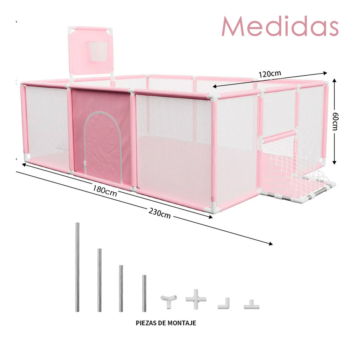 Corral bebe Infantil Nubo 3 en 1 Juegos Malla Tela Oxford 180x120cm