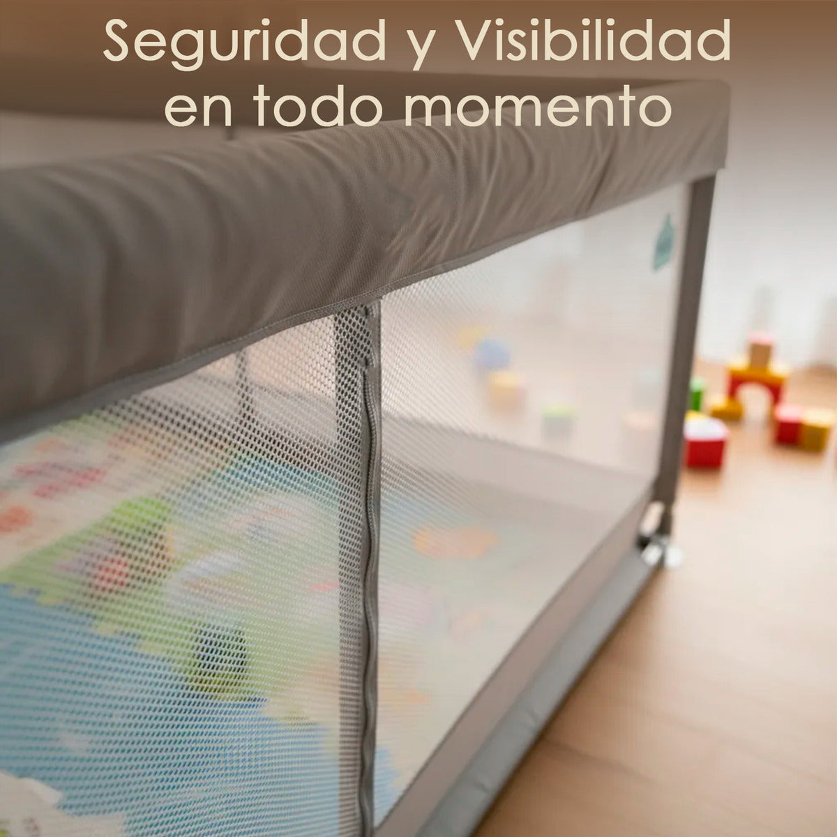 Corral Infantil Nubo Armable Malla Y Tela Oxford 180x200cm