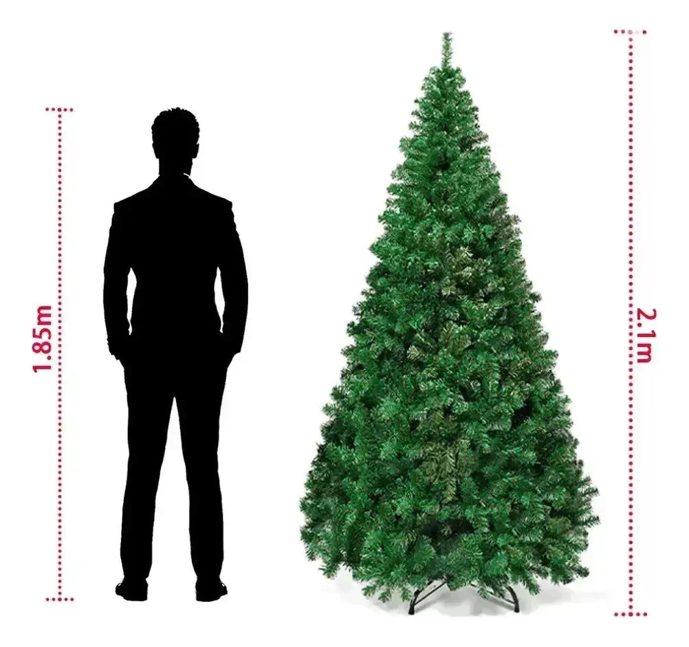 Arbol De Navidad Tradicional 2.1m Verde Artificial 1050 Puntas