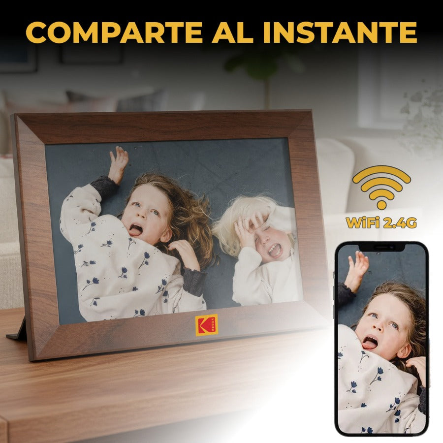 Marco Digital Kodak 10.1 Wifi Fotos Y Videos Ips De Madera