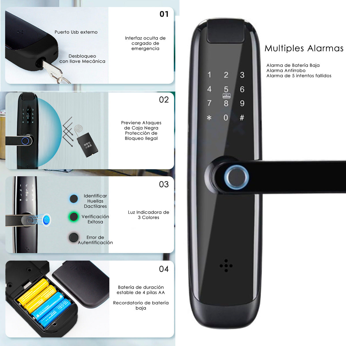 Cerraduras Digital Inteligente Wifi Huella Codigo Con Control