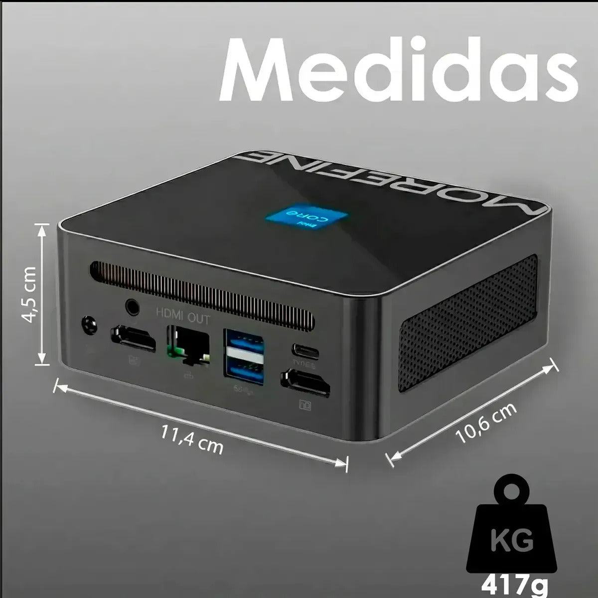 Mini PC Morefine M9 Pro Intel Core i5 12500H con 16 GB RAM y 512 GB SSD