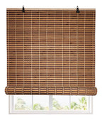 Cortina De Bambú Persiana Roller Bicolor 90x180cm Con Diseños