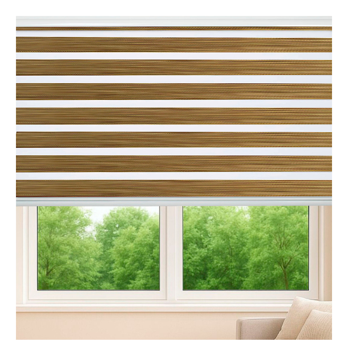 Cortina Roller Jaspeada Duo Zebra Día Noche 100x240cm