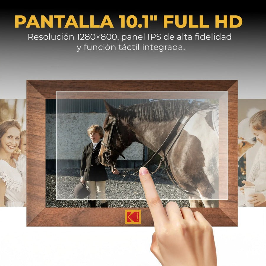 Marco Digital Kodak 10.1 Wifi Fotos Y Videos Ips De Madera