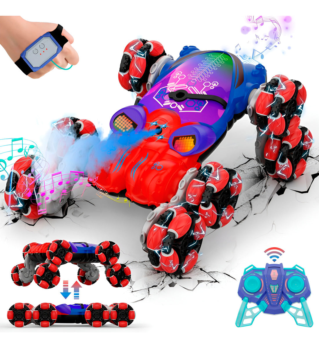 Auto Control Remoto Escalador Octopus Luces Sonido 360°