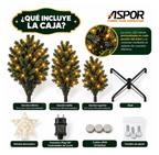 Arbol De Navidad Artificial 210cm Verde Con Luces