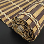 Cortina De Bambú Persiana Roller Bicolor 180x180cm Con Diseños
