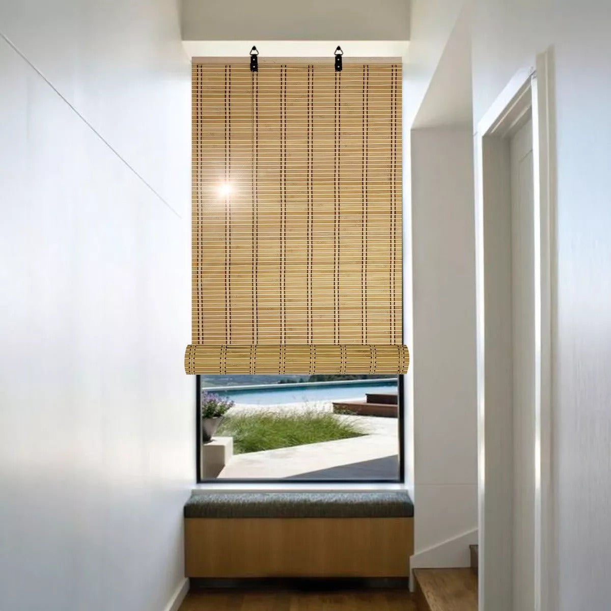 Cortina De Bambú Persiana Roller Enrollable 60x150cm