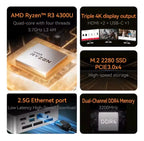 Mini Pc Morefine M7 Ryzen R3 4300u 8gb 256gb 3display 4k Uhd