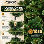 Arbol De Navidad Artificial 210cm Verde Con Luces