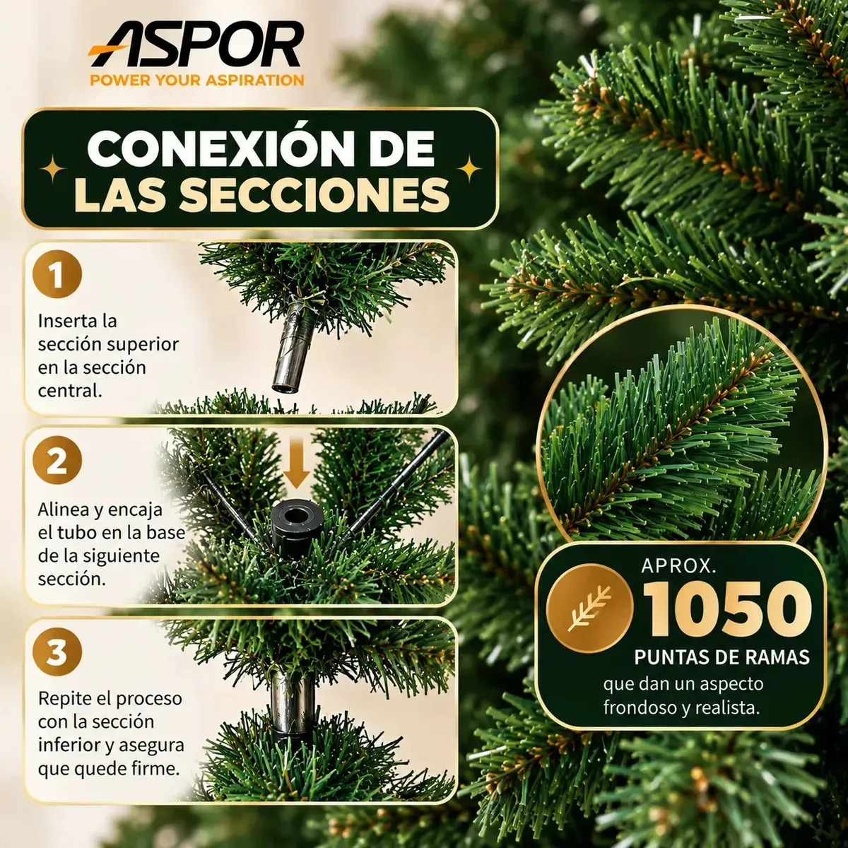 Arbol De Navidad Artificial 210cm Verde Con Luces