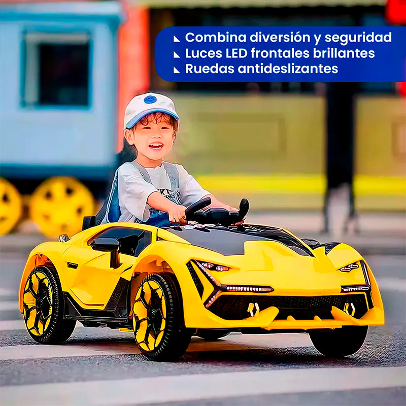 Auto Electrico Montable Lamborghini Con Boton De Reversa Corre 6km/h