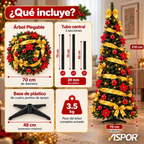Arbol De Navidad Plegable 210 Cm Armado Facil Navideños