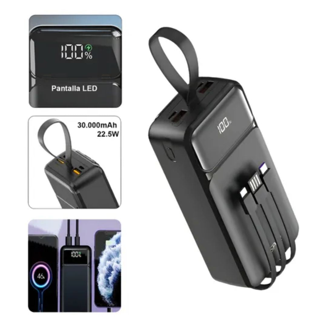 Bateria Portatil 30000mah Powerbank Multipuertos