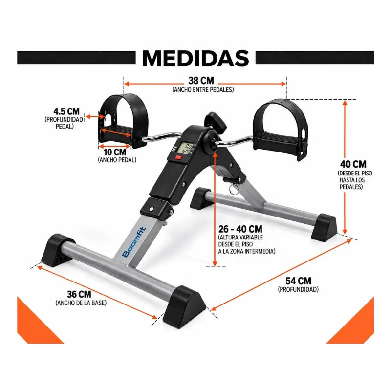 Pedalera Con Pantalla Lcd Ejercitadora Rehabilitación Ejercicio Pedal Fit