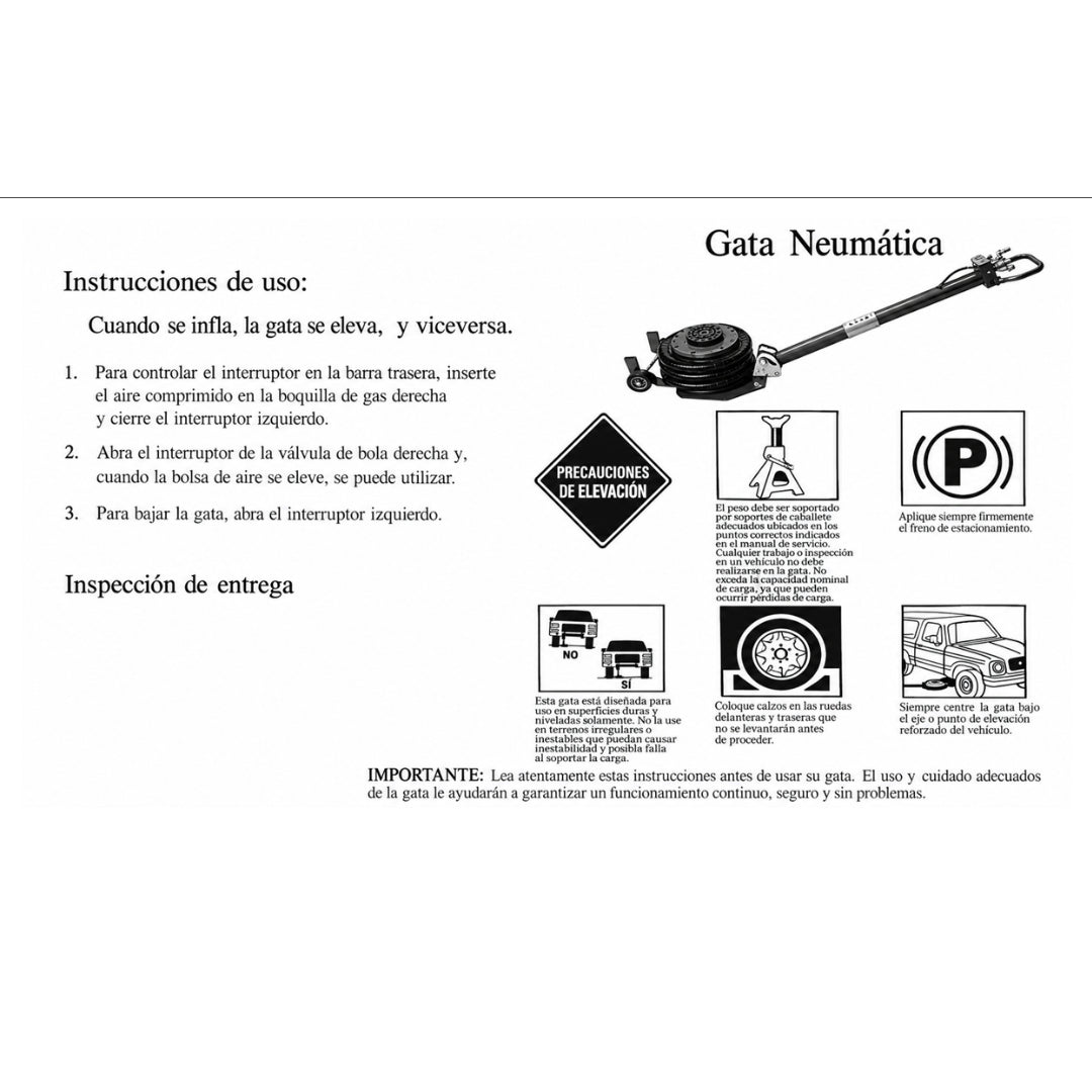 Gata Neumatica De Aire 5 Toneladas Neumatica Auto Camioneta
