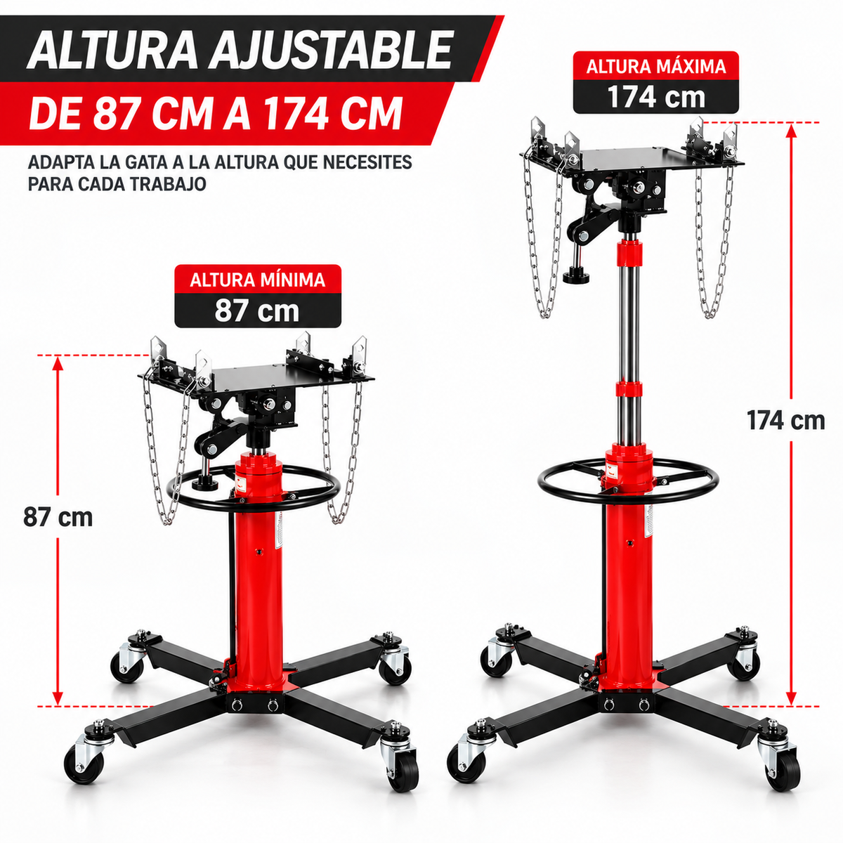 Gata De Foso Hidraulica 600kg Doble Piston Transmision