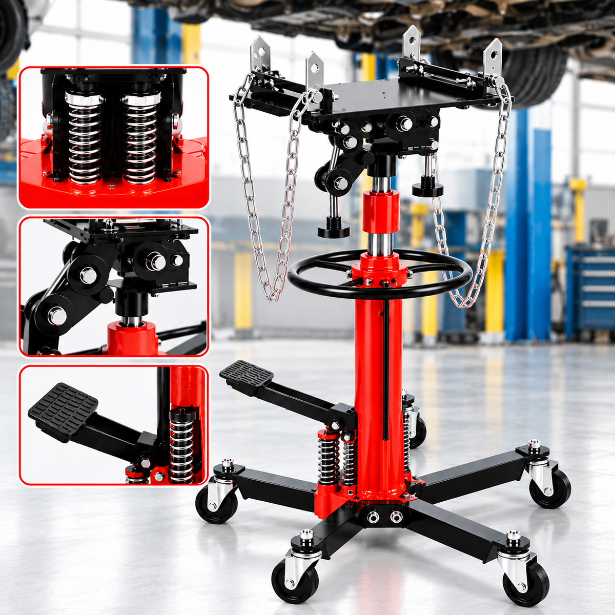 Gata De Foso Hidraulica 600kg Doble Piston Transmision