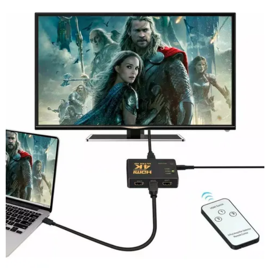 Switch Hdmi 4k 3x1 Splitter Video Alta Calidad Controlremoto