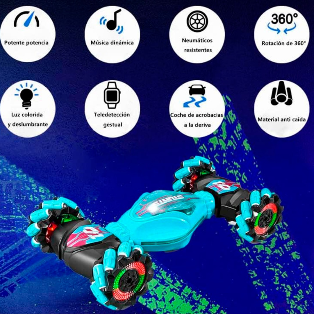 Auto Control Remoto 4x4 Trucos Pro Sensor Muñeca Con 2 Controles