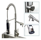 Llave Lavaplatos Grifo Monomando Extensible 2 En 1 Acero Inoxidable