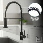 Grifo Llave Alta Monomando Cocina Rociador Flexible Acero Inoxidable