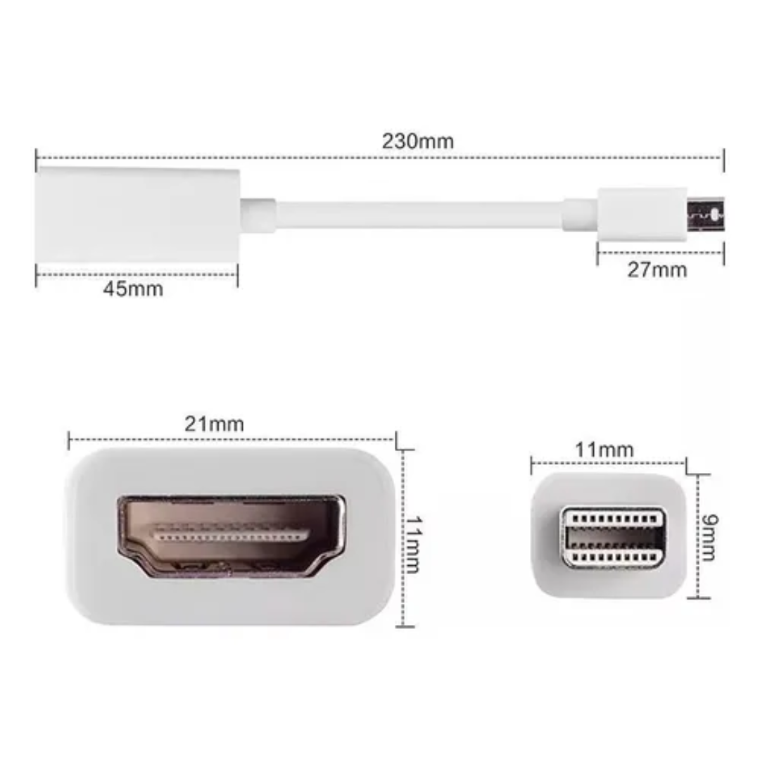 Adaptador Cable Thunderbolt Mini Displayport A Hdmi Mac 1080