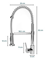 Grifo Llave Alta Monomando Cocina Rociador Flexible Acero Inoxidable