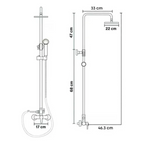 Columna De Ducha Acero Inoxidable Redondo 2 Salidas De Agua