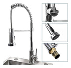 Grifo Llave Alta Monomando Cocina Rociador Flexible Acero Inoxidable